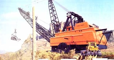 "What is this thing? What shall we call this creature, dimly seen within its veil of dust and smoke? It is the Giant Earth Mover, GOLIATH the G.E.M. of Arizona , the Super-G.E.M., a Bucyrus-Erie walking dragline, world's largest mobile land machine."
